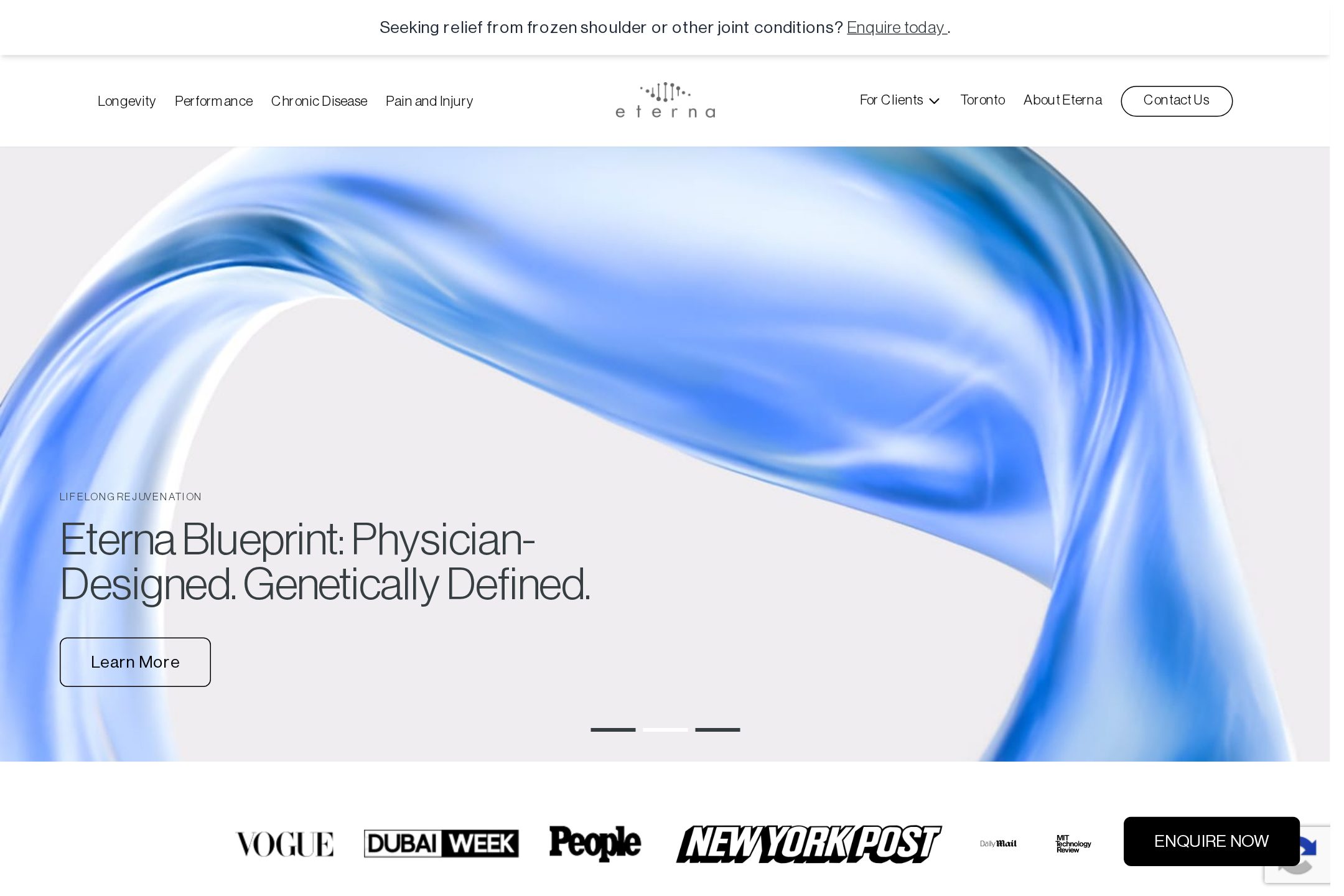 eterna.health, a website by Blissbranding, on desktop