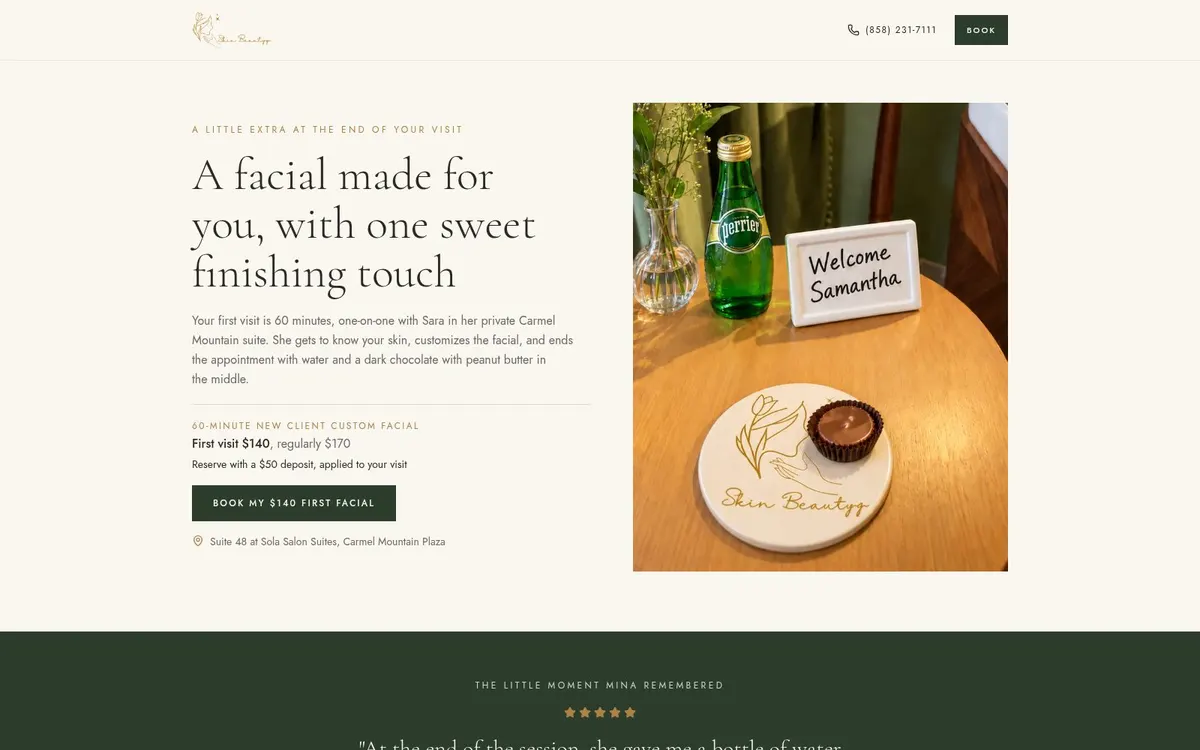 book.skinbeautyq.com — website by Blissbranding